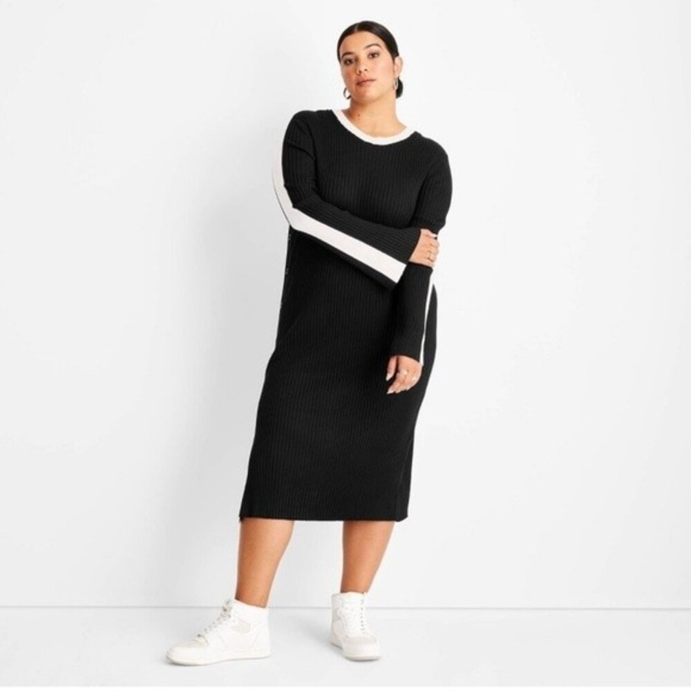 FUTURE COLLECTIVE X Kahlana Barfield Brown Sweater Dress